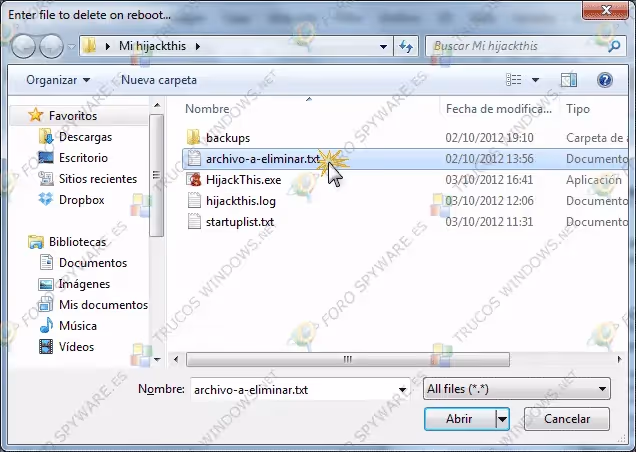 Manual completo de análisis e interpretación de logs de hijackthis y uso del programa borrar al reiniciar