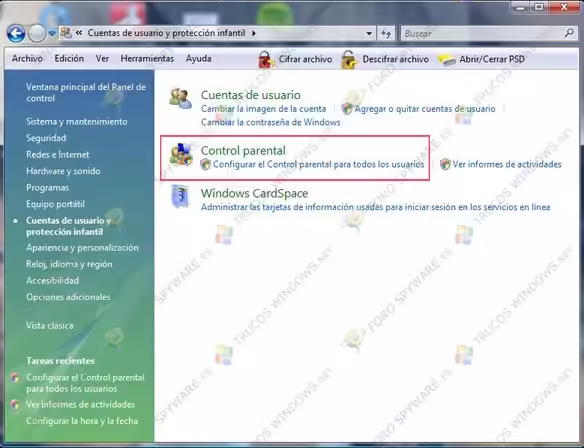 Control parental