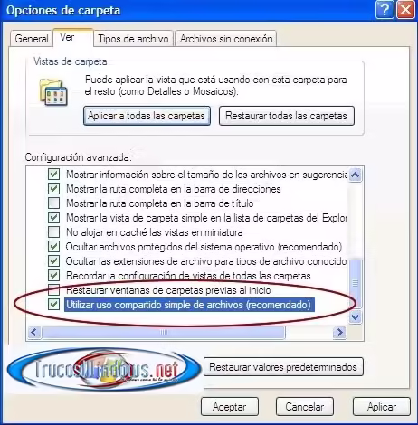 Utilizar uso compartido simple de archivos