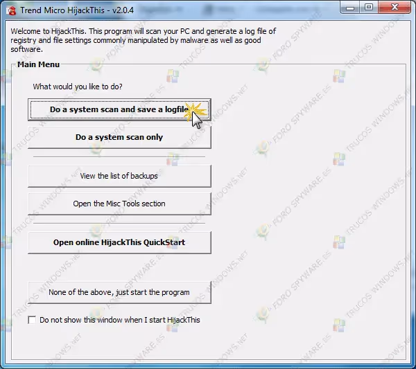 Manual completo de análisis e interpretación de logs de hijackthis y uso del programa