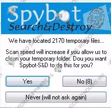 eliminar los archivos temporales Spybot Search & Destroy