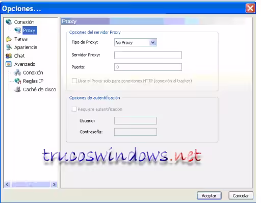 Proxy BitComet - Configurar BitComet