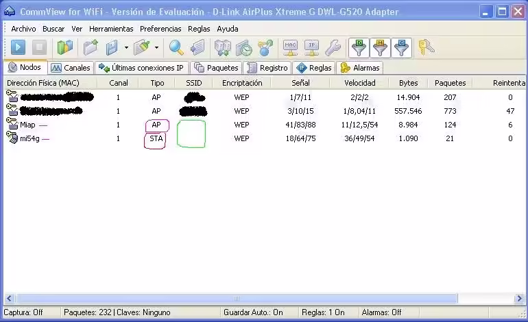 Manual en castellano del CommView para wifi