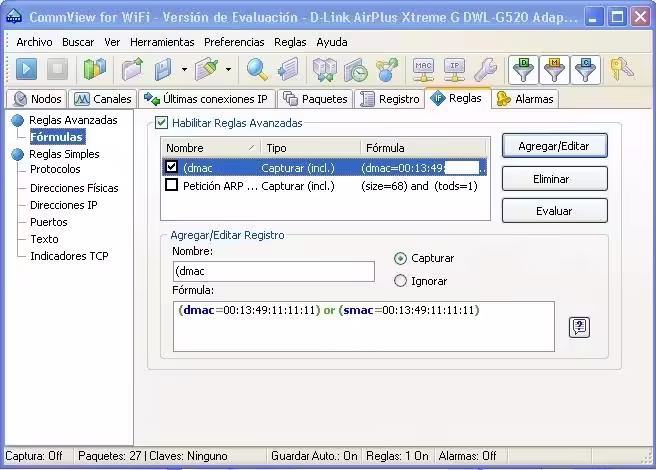 Manual en castellano del CommView para wifi