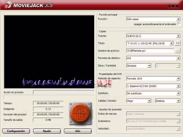 Ripear de DVD a AVI con el MovieJack