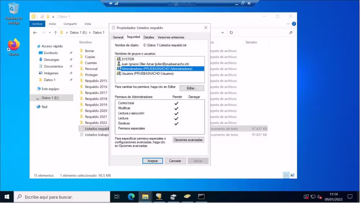 Configuración de permisos NTFS: los permisos dentro de NTFS