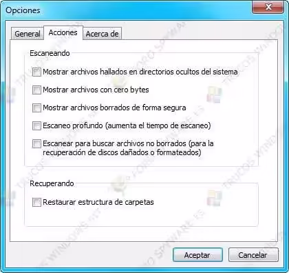 Restaurar estructura de carpetas