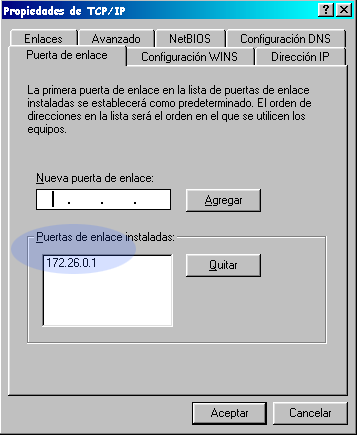 Puerta de enlace-IP Privada del router