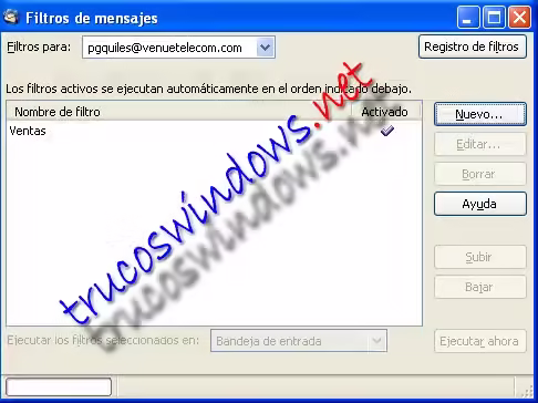 Captura de pantalla de Thunderbird