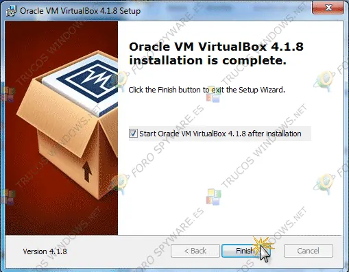 Manual de VirtualBox-Finalizar instalación