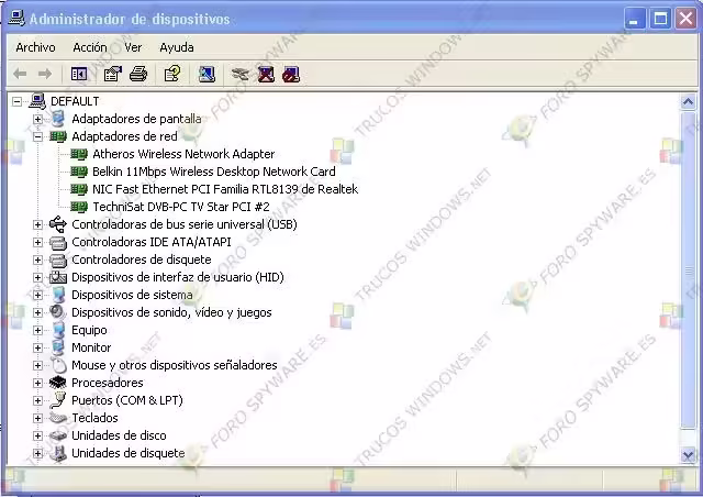 administrador dispositivos