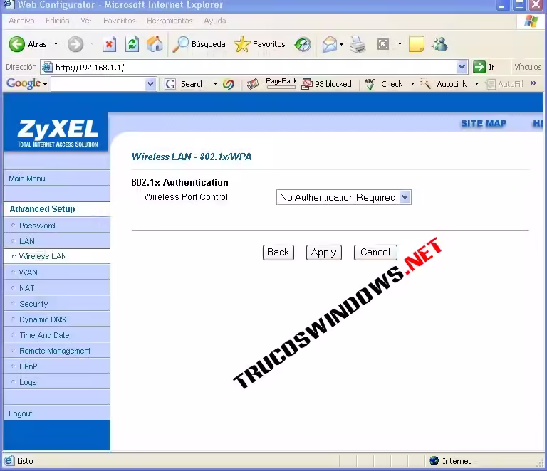 conexión inalámbrica en Windows XP Profesional Service Pack 2 con seguridad WEP