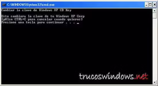 Instalar SP1 cambiando número de serie al Windows XP