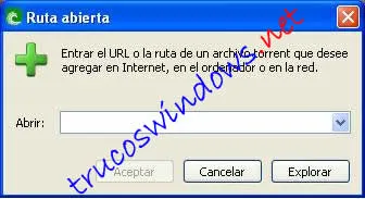 Ruta al archivo .torrent en el menú del bittorrent