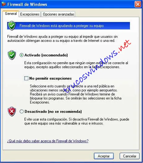 Firewall Windows XP SP2