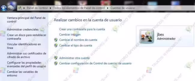 Cambiar nombre de usuario Windows 7