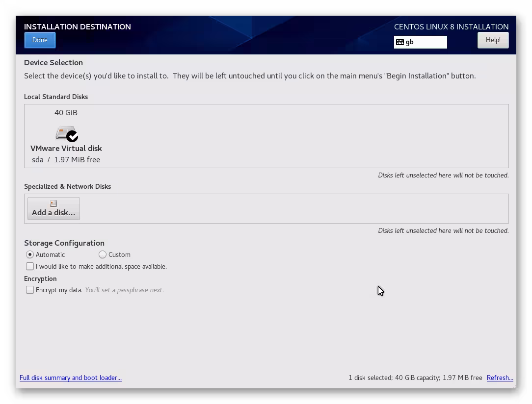 Manual de Instalación de CentOS: Configurar disco duro