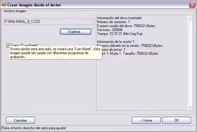 Crear imagen CloneCD