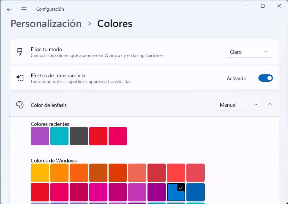 Personalizar tema colores
