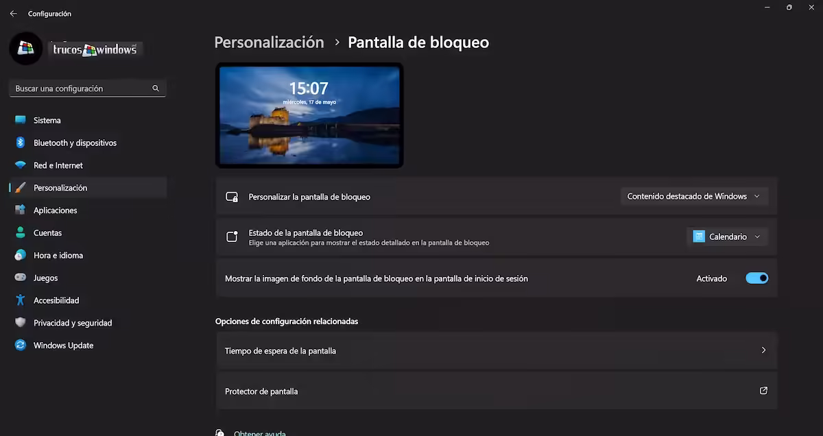Personalizar la pantalla de bloqueo