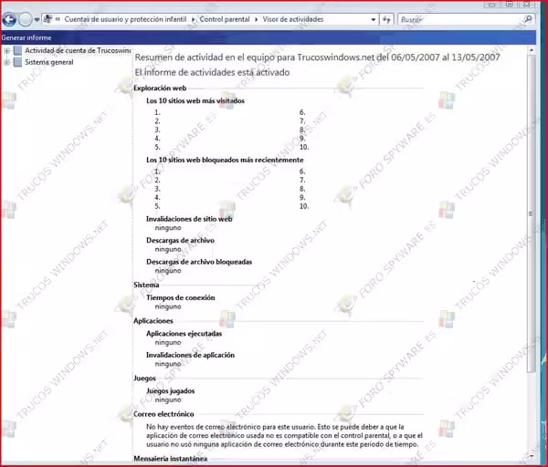 Visor actividades