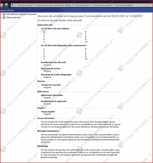 Visor actividades