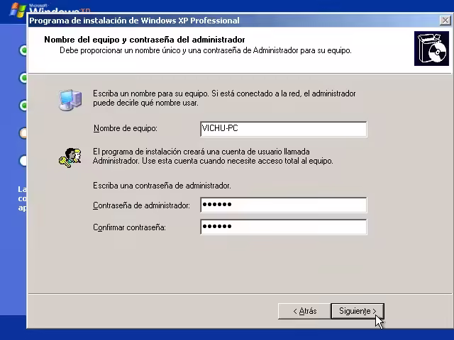 Instalación de Windows XP