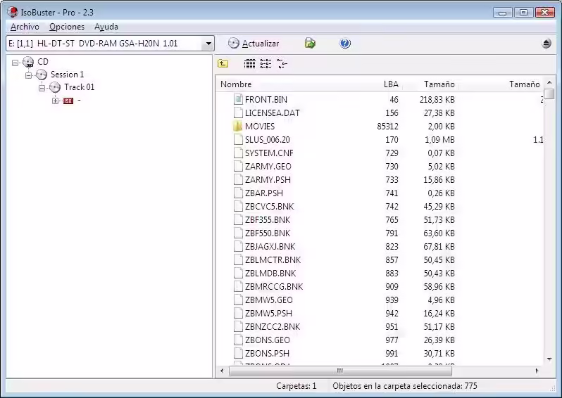Recuperar datos de cd-dvd dañados con IsoBuster