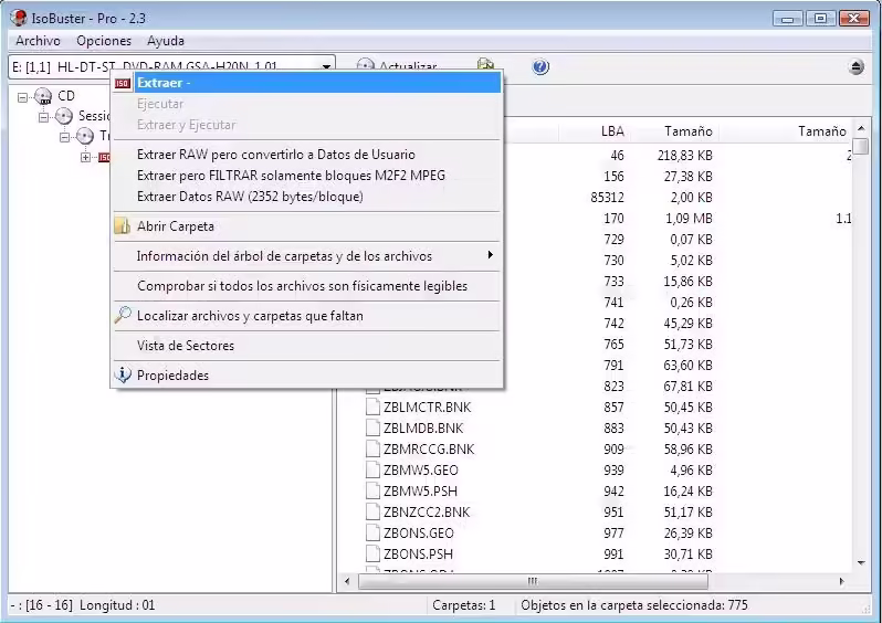 Recuperar datos de cd-dvd dañados con IsoBuster