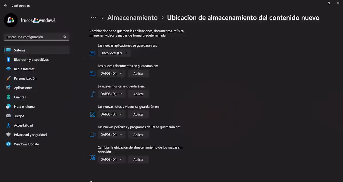 Cambiar ubicación carpeta Documentos