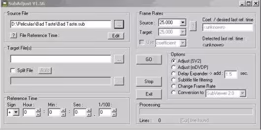 Convirtiendo subtitulo de SUB a SRT