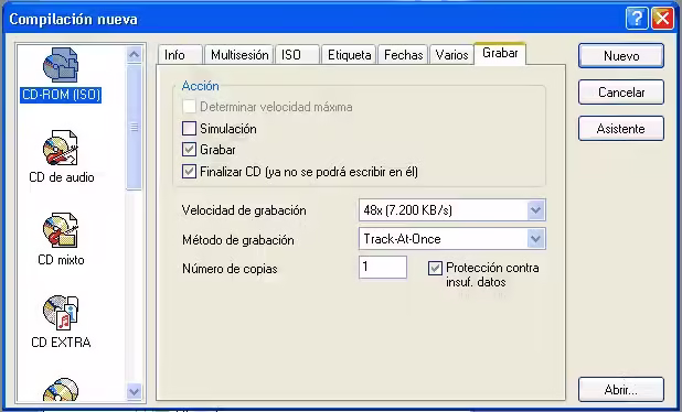Grabar CD de 90-100 minutos con Nero