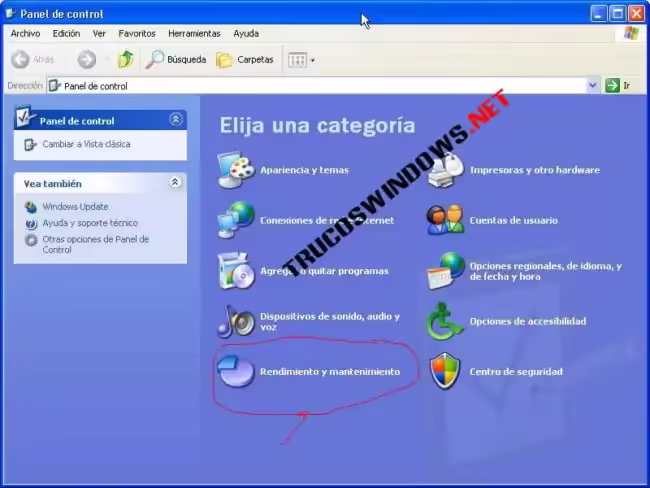 Panel de control Panel control
