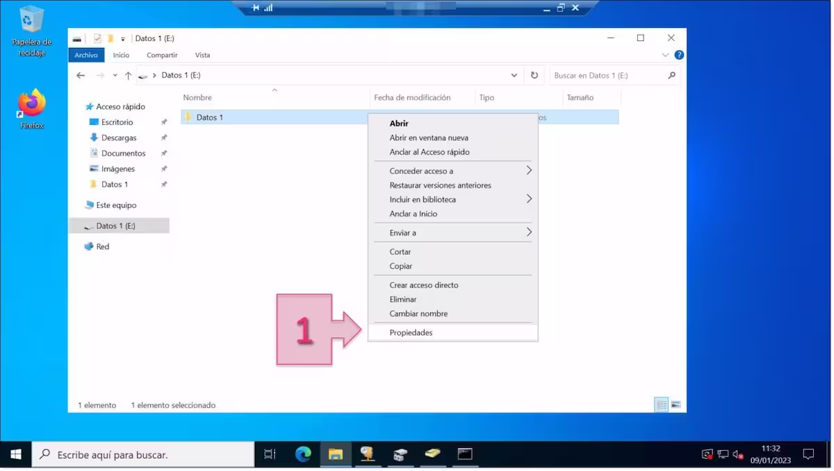 Configuración de permisos NTFS: Accedemos a la pestaña de propiedades del objeto padre