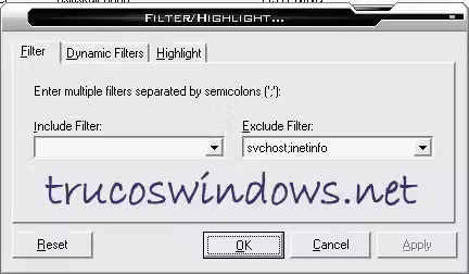 TCPView Pro - svchost;inetinfo