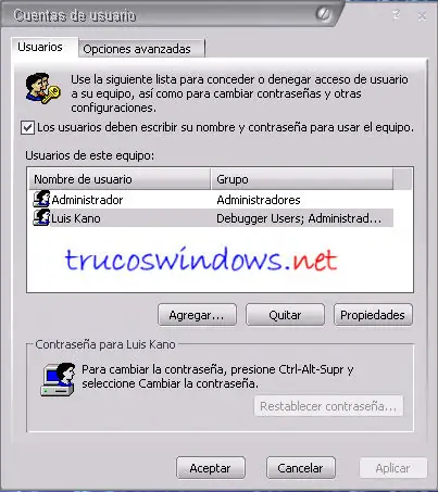 Iniciar sesión automáticamente en Windows XP