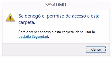 Se denegó el permiso de acceso a esta carpeta. Se denegó el permiso de acceso a esta carpeta.