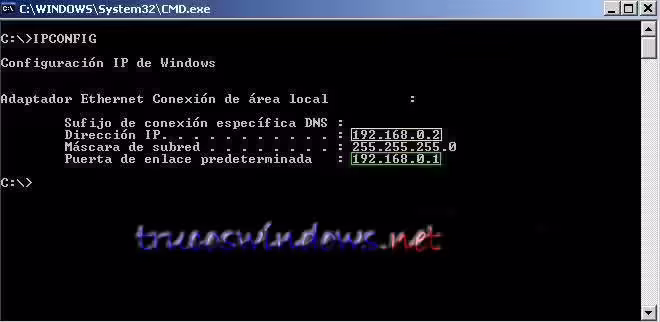 cmd IPCONFIG - Xavi Wireless x7768r