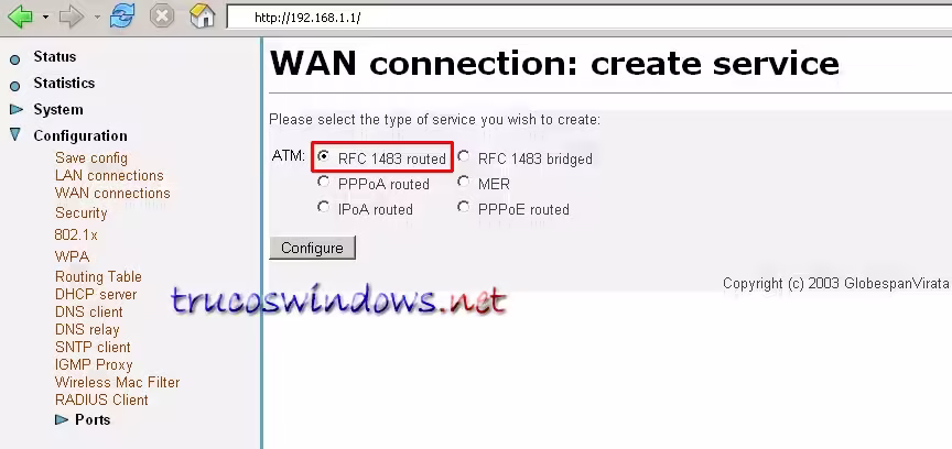 RFC1483 routed- Xavi Wireless x7768r