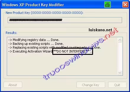 Cambiar el Serial de Windows XP